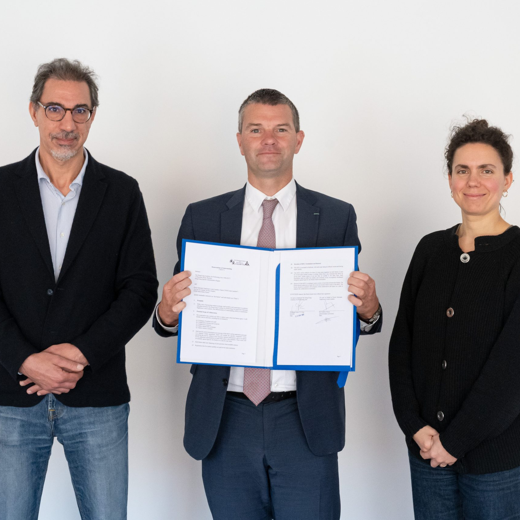 Signature Partenariat avec HKAPA Ghassan Koteit, Mathieu Schneider, Naomi Nicolas Kaufman